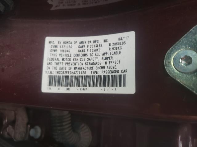 2017 HONDA 125 1HGCR2F53HA271420