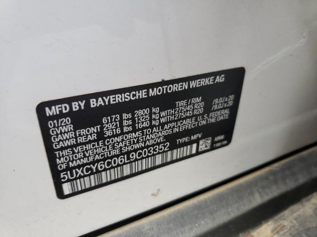 2020 BMW X6 XDRIVE4 5UXCY6C06L9C03352