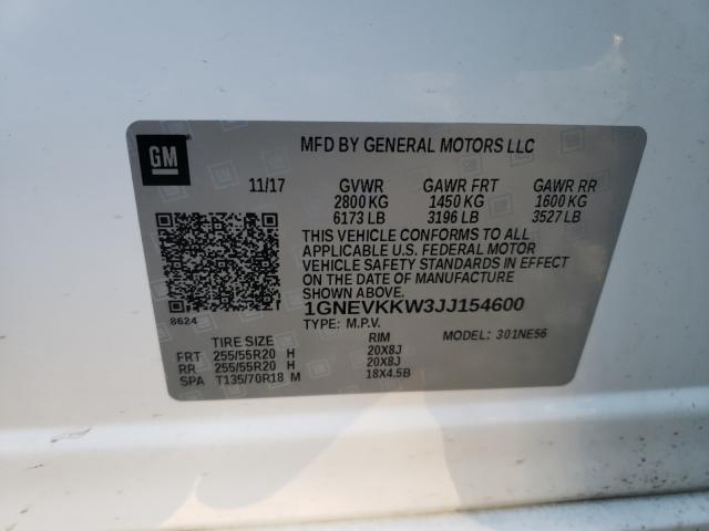 2018 CHEVROLET TRAVERSE H 1GNEVKKW3JJ154600