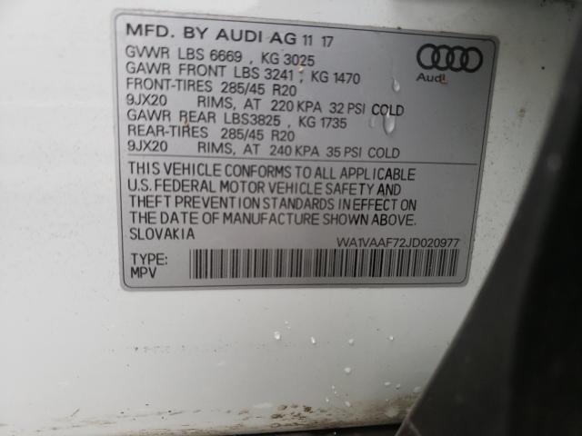 VIN WA1VAAF72JD020977 2018 Audi Q7, Prestige no.10