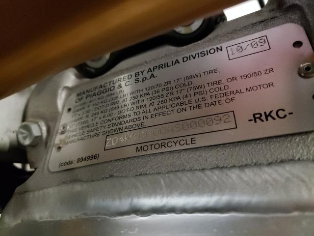 2010 APRILIA RSV4 R-FAC ZD4RKC000AS000092