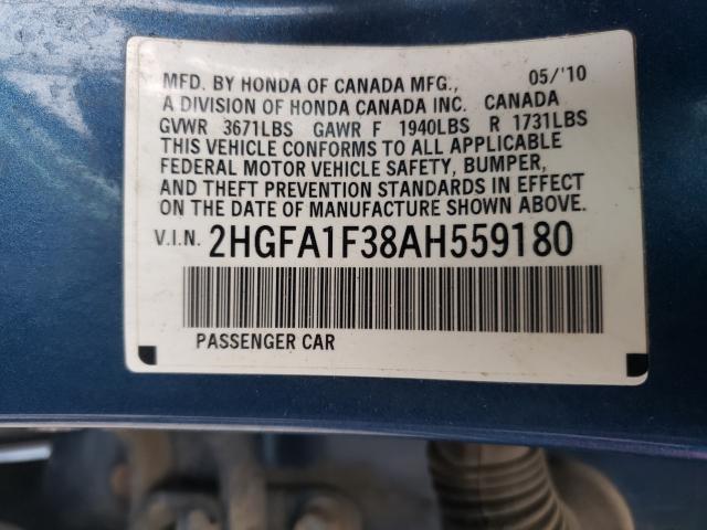 2010 HONDA CIVIC VP 2HGFA1F38AH559180