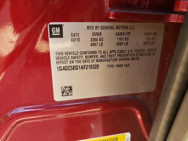 2010 BUICK LACROSSE C 1G4GC5EG1AF216328