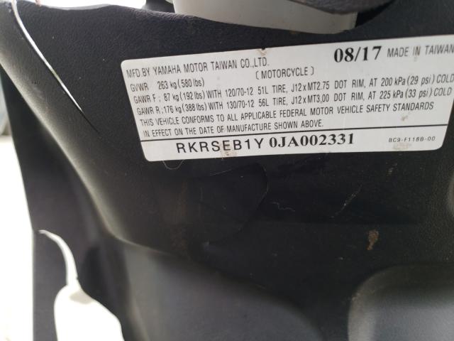 2018 YAMAHA YW125 RKRSEB1Y0JA002331