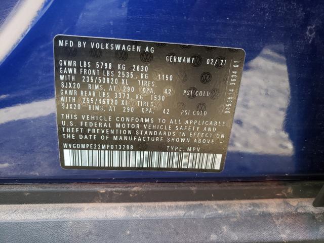2021 VOLKSWAGEN ALL OTHER WVGDMPE22MP013298