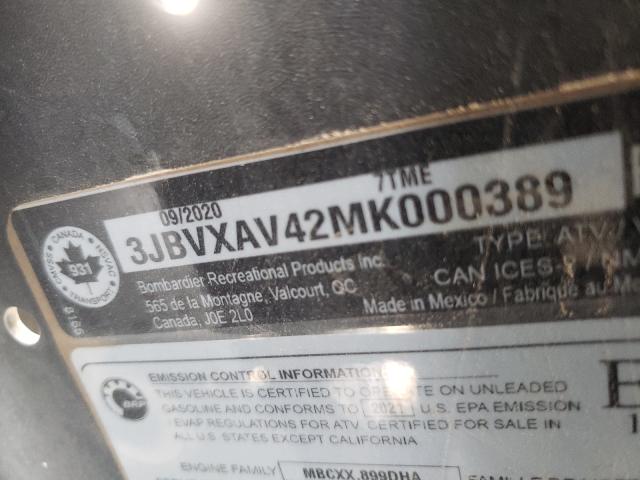 2021 CAN-AM MAVERICK 3JBVXAV42MK000389