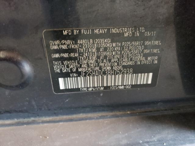 2011 SUBARU FORESTER JF2SHADC3BH752938