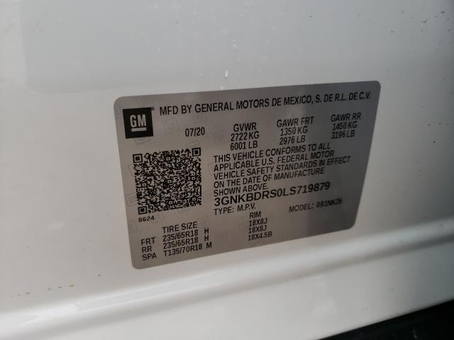 2020 CHEVROLET BLAZER 3LT 3GNKBDRS0LS719879