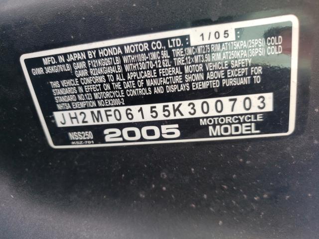 2005 HONDA NSS250 JH2MF06155K300703