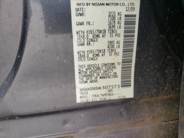 2010 NISSAN TITAN XE 1N6BA0EK0AN307573