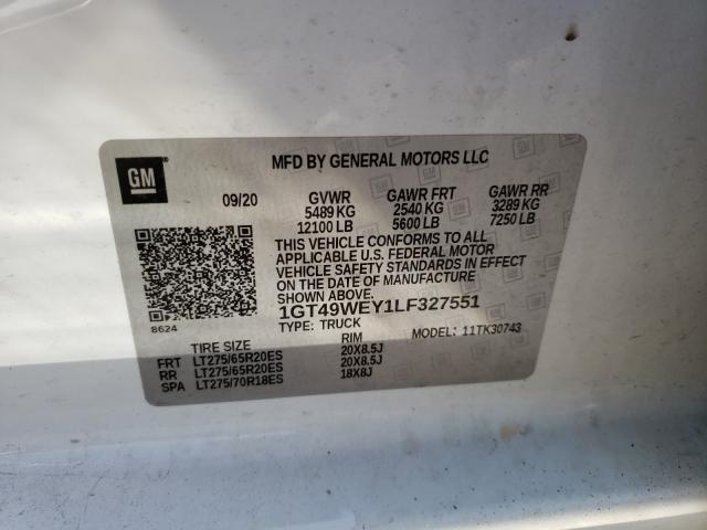 2020 GMC SIERRA K35 1GT49WEY1LF327551