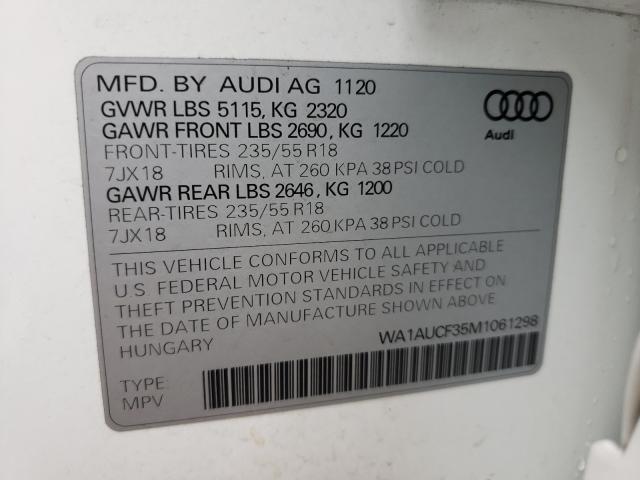 VIN WA1AUCF35M1061298 2021 AUDI Q3 no.10