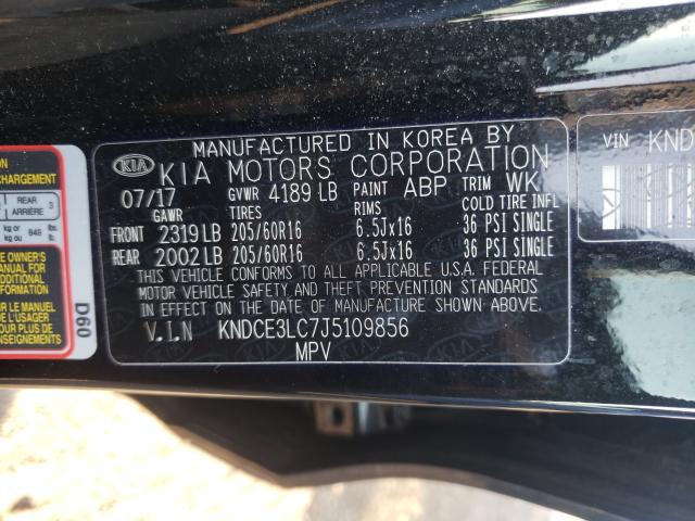 2018 KIA NIRO TOURI KNDCE3LC7J5109856