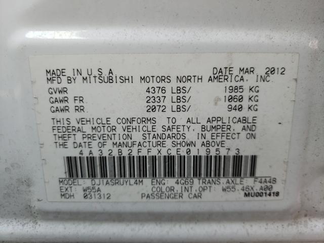 2012 MITSUBISHI GALANT FE 4A32B2FFXCE019573