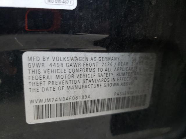 2010 VOLKSWAGEN PASSAT KOM WVWJM7AN8AE081894