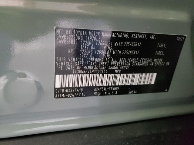 4T3RWRFV4MU023411 Toyota Rav4 Xle 2021. Фото: 9