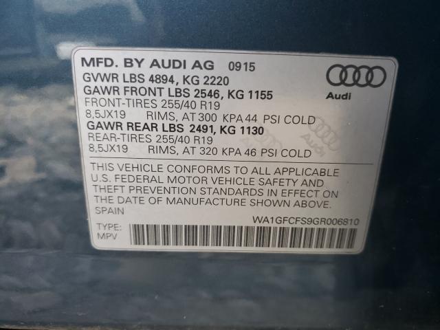 2016 AUDI Q3 PRESTIG WA1GFCFS9GR006810