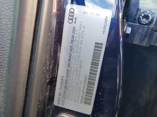 2017 AUDI S3 PREMIUM WAUB1GFF1H1035627