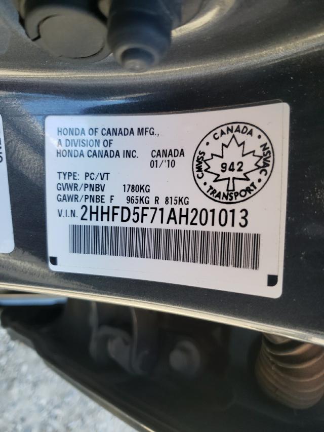 2010 ACURA CSX TECHNO 2HHFD5F71AH201013