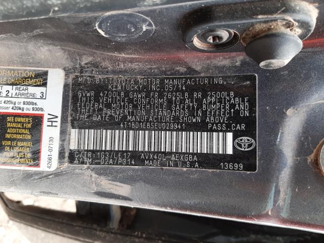 2014 TOYOTA AVALON HYB 4T1BD1EB5EU029941