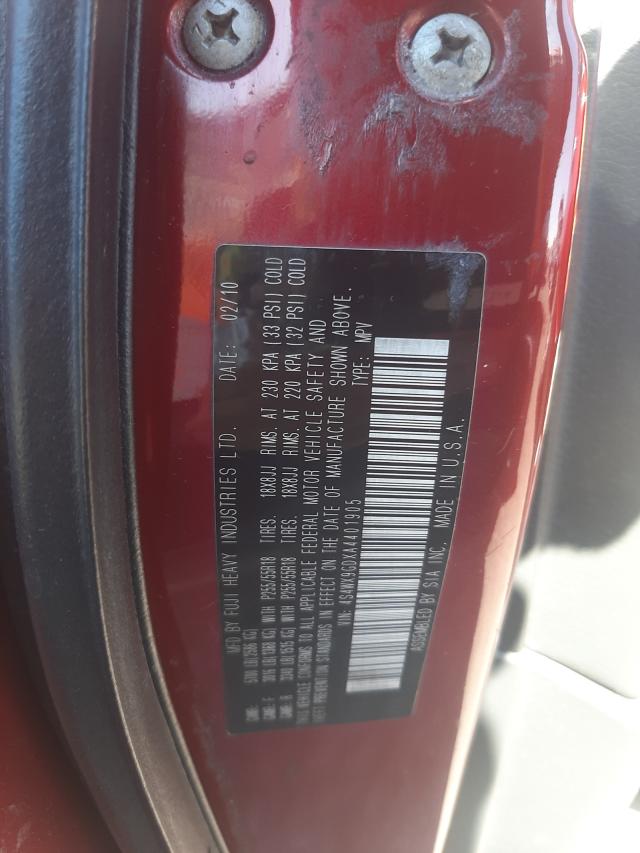 2010 SUBARU TRIBECA LI 4S4WX9GDXA4401905