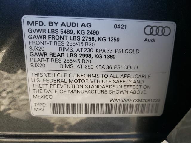 2021 AUDI Q5 SPORTBA WA15AAFYXM2091238