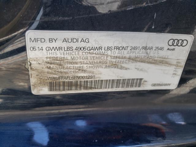 VIN WAUFFAFL6FN001291 2015 Audi A4, Premium Plus no.10