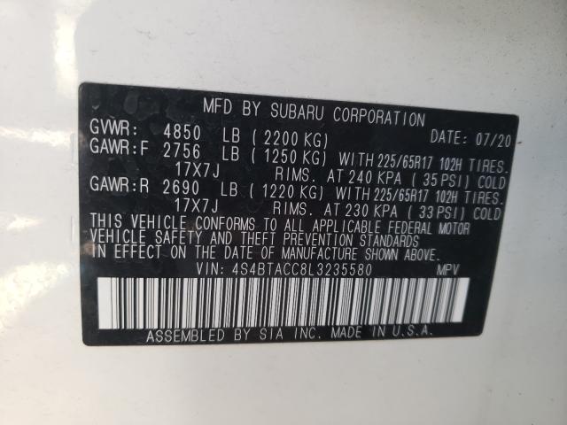 2020 SUBARU OUTBACK PR 4S4BTACC8L3235580