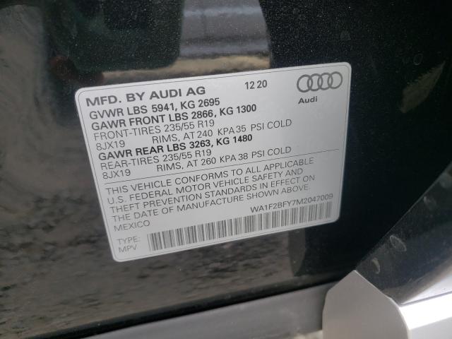 2021 AUDI Q5 E PREST WA1F2BFY7M2047009