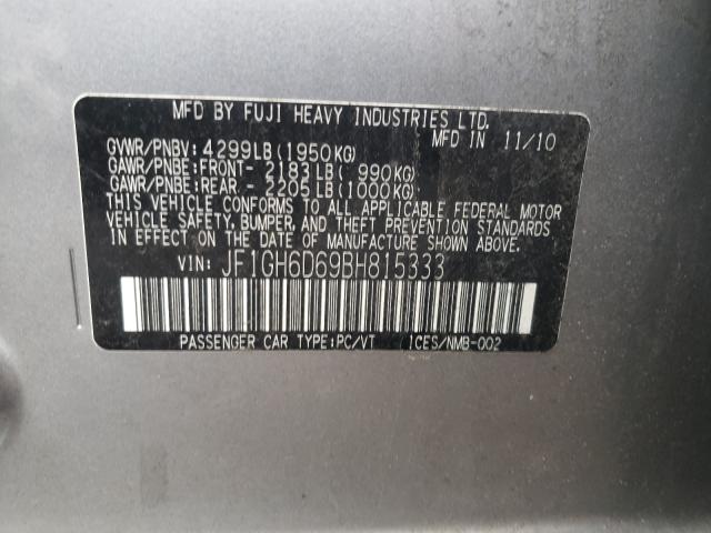 2011 SUBARU IMPREZA OU JF1GH6D69BH815333