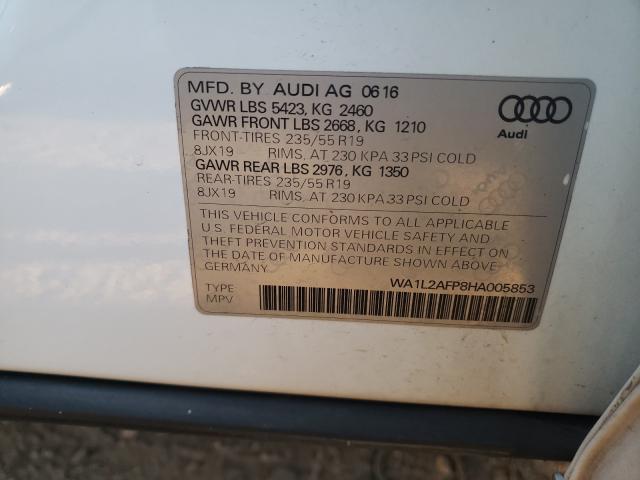 VIN WA1L2AFP8HA005853 2017 Audi Q5, Premium Plus no.10