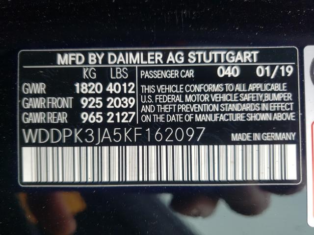2019 MERCEDES-BENZ SLC 300 WDDPK3JA5KF162097