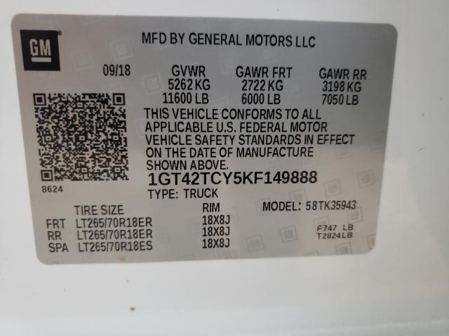 2019 GMC SIERRA K35 1GT42TCY5KF149888