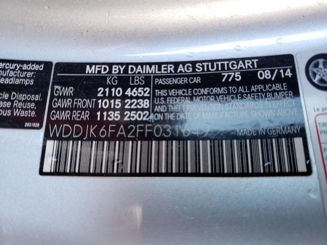 2015 MERCEDES-BENZ SL 400 WDDJK6FA2FF031649