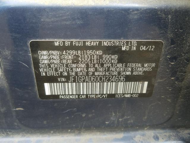 2012 SUBARU IMPREZA PR - JF1GPAD60CH234696