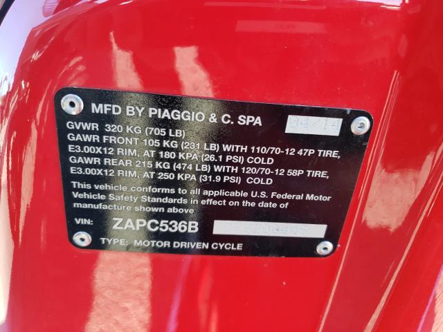 2015 VESPA PRIMAVERA ZAPC536B2F5200445
