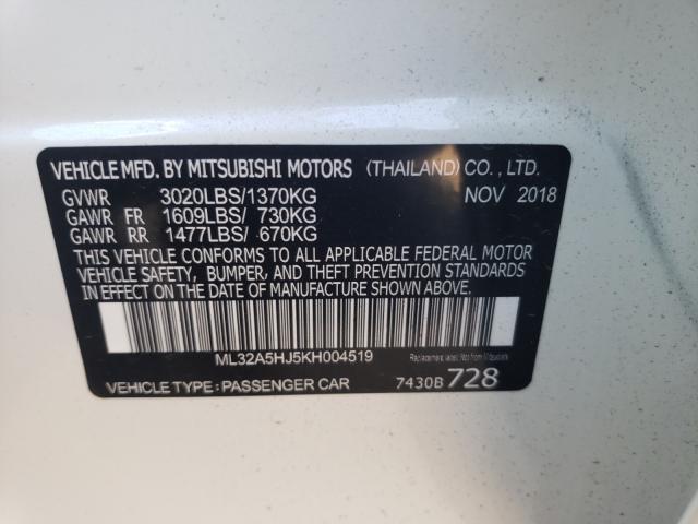 2019 MITSUBISHI MIRAGE LE ML32A5HJ5KH004519
