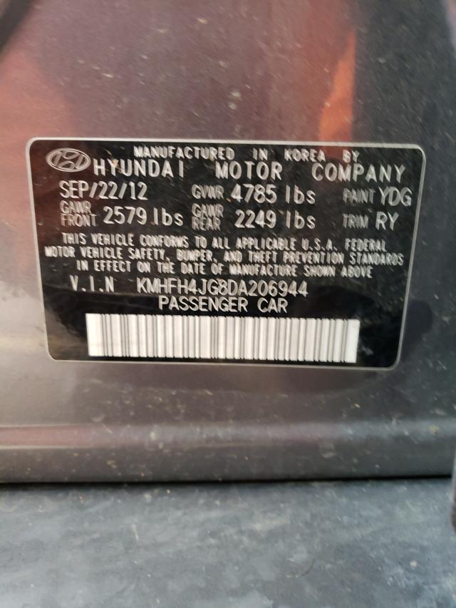 2013 HYUNDAI AZERA GLS KMHFH4JG8DA206944