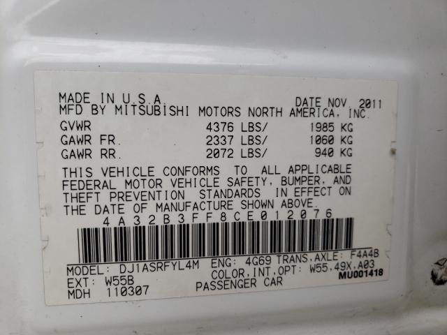 2012 MITSUBISHI GALANT ES 4A32B3FF8CE012076