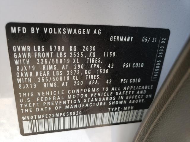 2021 VOLKSWAGEN ID.4 PRO S WVGTMPE23MP038920