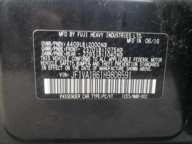 2017 SUBARU WRX JF1VA1B61H9808591