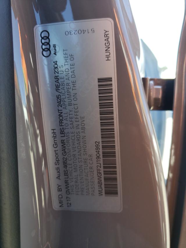 2018 AUDI RS3 WUABWGFF2J1904992