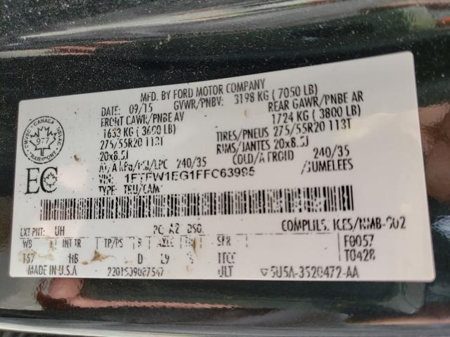 2015 FORD F150 2WD 1FTFW1EG1FFC63995