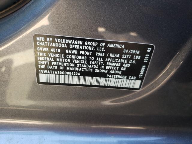 2016 VOLKSWAGEN PASSAT 1VWAT7A30GC054224