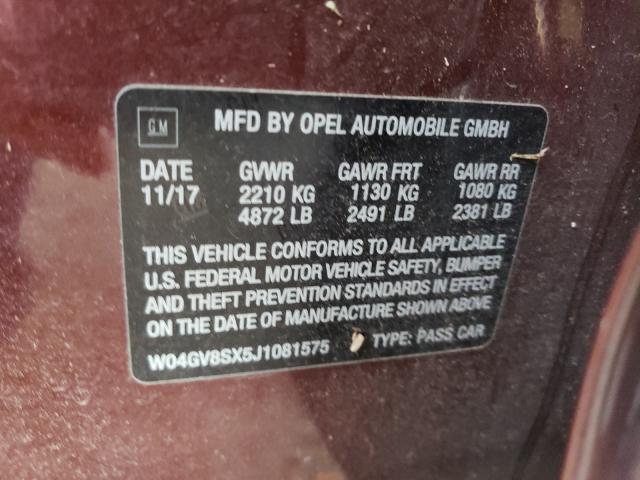 2018 BUICK REGAL TOUR W04GV8SX5J1081575