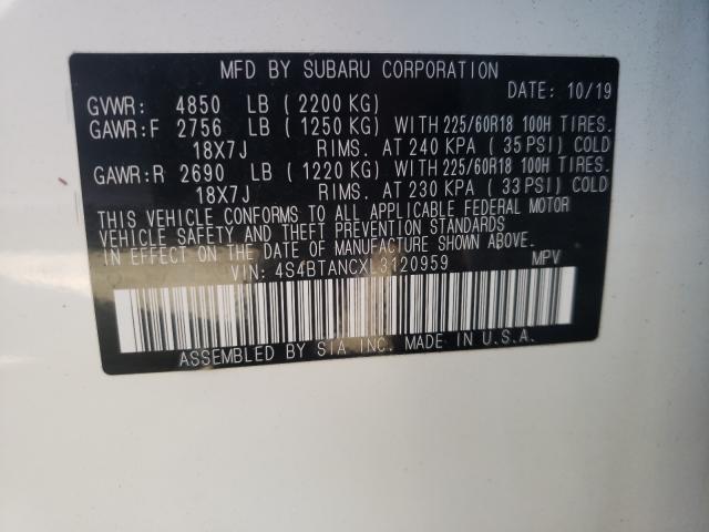 2020 SUBARU OUTBACK LI 4S4BTANCXL3120959