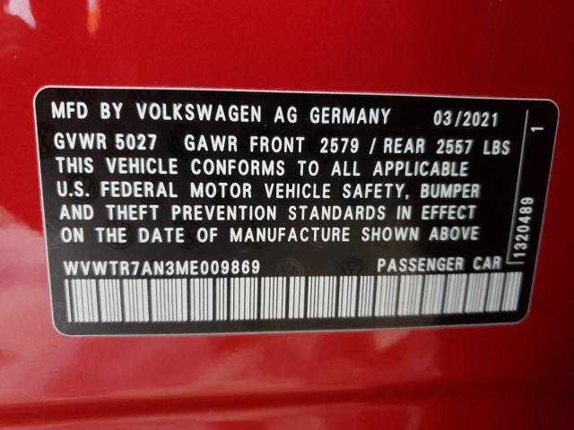 2021 VOLKSWAGEN ARTEON SEL WVWTR7AN3ME009869