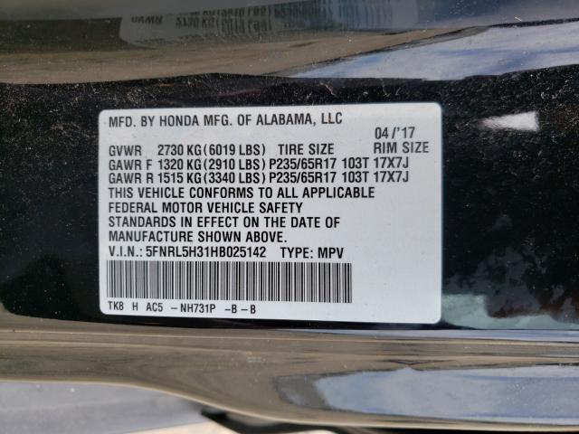 2017 HONDA ODYSSEY SE 5FNRL5H31HB025142