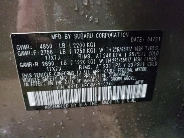 2021 SUBARU OUTBACK PR 4S4BTAFC4M3210740