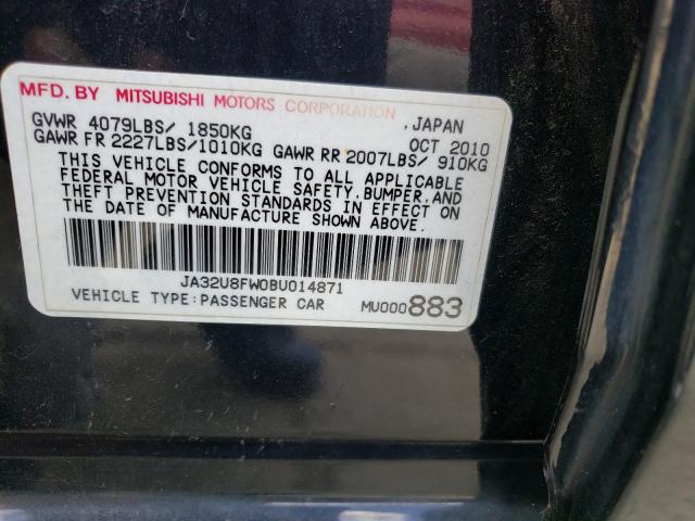2011 MITSUBISHI LANCER GTS JA32U8FW0BU014871